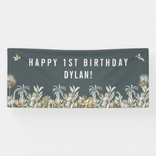 Prehistorische Dinosaur Theme Birthday Banner