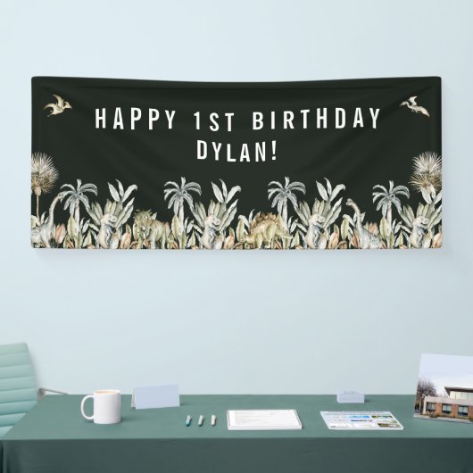 Prehistorische Dinosaur Theme Birthday Banner (Beurs)