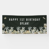 Prehistorische Dinosaur Theme Birthday Banner (Horizontaal)