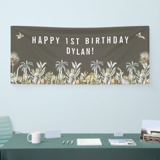 Prehistorische Dinosaur Theme Birthday Banner (Beurs)