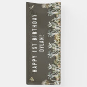 Prehistorische Dinosaur Theme Birthday Banner (Verticaal)