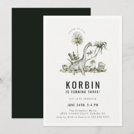 Prehistorische Dinosaur Theme Birthday Party Kaart