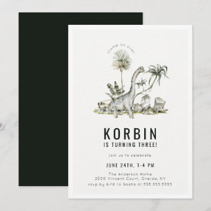 Prehistorische Dinosaur Theme Birthday Party Kaart