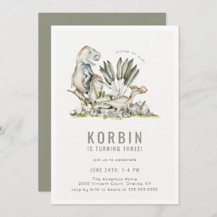 Prehistorische Dinosaur Theme Birthday Party Kaart