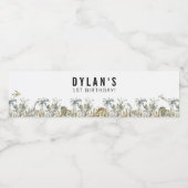 Prehistorische Dinosaur Theme Birthday Waterfles Etiket (Enkel label)