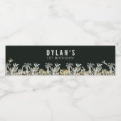 Prehistorische Dinosaur Theme Birthday Waterfles Etiket (Enkel label)