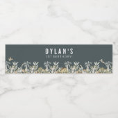 Prehistorische Dinosaur Theme Birthday Waterfles Etiket (Enkel label)