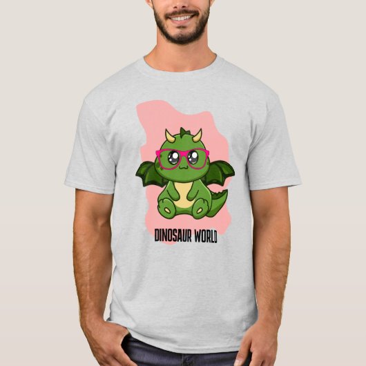 PREHISTORISCHE DINOSAURIËR WERELD CITATEN T-SHIRT (Voorkant)