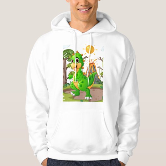 PREHISTORISCHE DINOSAURIËR WERELD  HOODIE (Voorkant)