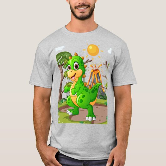 PREHISTORISCHE DINOSAURIËR WERELD T-SHIRT (Voorkant)