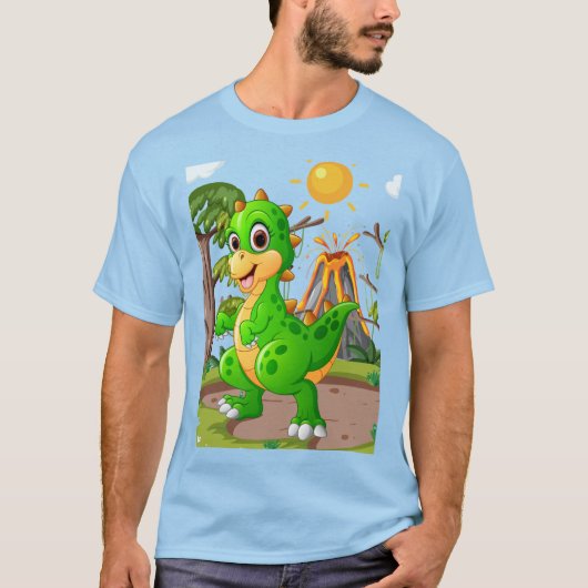PREHISTORISCHE DINOSAURIËR WERELD T-SHIRT (Voorkant)