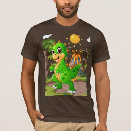 PREHISTORISCHE DINOSAURIËR WERELD T-SHIRT (Voorkant)