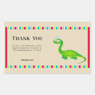 Prehistorische Dinosaurus Dank u Rechthoekige Sticker