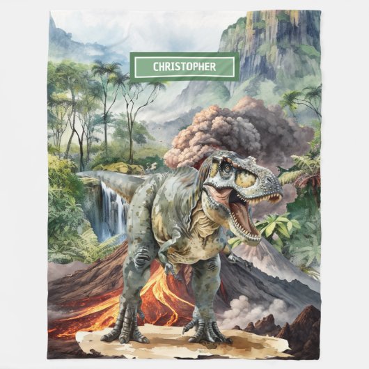 Prehistorische Dinosaurus Deken Verjaardagscadeau (Voorkant)