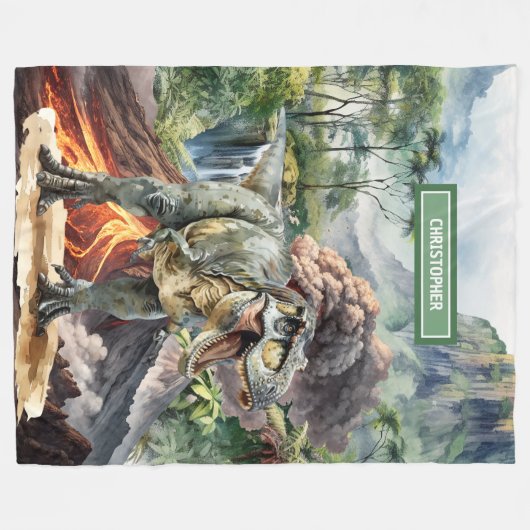 Prehistorische Dinosaurus Deken Verjaardagscadeau (Voorkant (Horizontaal))
