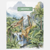 Prehistorische Dinosaurus Jongens Verjaardag Deken (Voorkant)