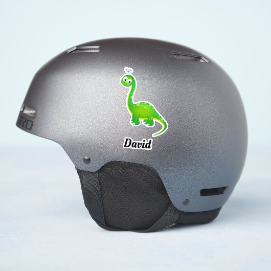 Prehistorische dinosaurus met naam sticker (Helm Zijkant)