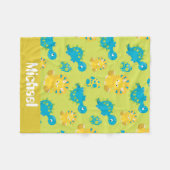 Prehistorische dinosaurus patroon baby boy deken (Voorkant (Horizontaal))