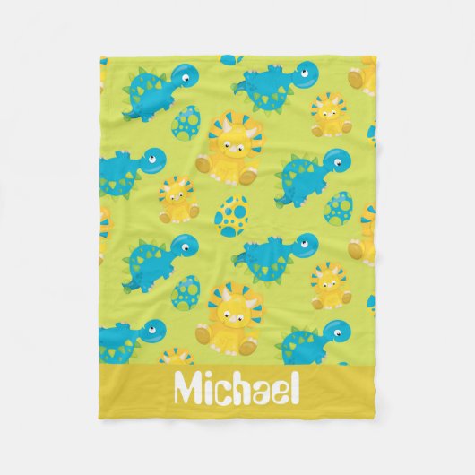Prehistorische dinosaurus patroon baby boy deken (Voorkant)
