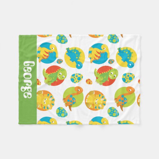 Prehistorische Dinosaurus patroon baby deken (Voorkant (Horizontaal))