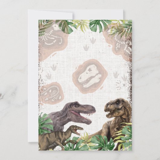 Prehistorische dinosaurus T-rex Boy Verjaardagsfee Kaart (Achterkant)