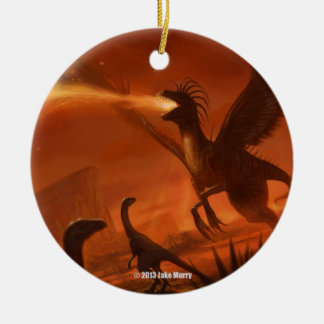 Prehistorische dinosaurus voor de brand door Jake  Keramisch Ornament