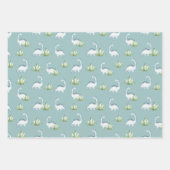 Prehistorische dinosaurussen en Planten Patroon Inpakpapier Vel (Voorkant)