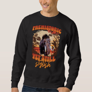 Prehistorische en stijlvolle mammoet retro humor trui