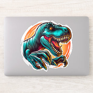 Prehistorische epische dino-aanval T-Rex Sticker
