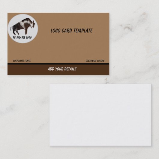 Prehistorische Furry Bull Bison Visitekaartje (Voorkant / Achterkant)