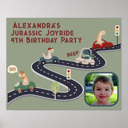 Prehistorische groepen van Kleurrijke Dinosaurusse Poster (Voorkant)