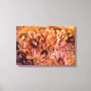 Prehistorische grot schilderen van menselijke hand canvas afdruk