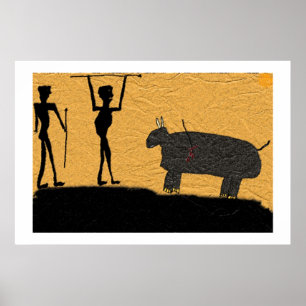 Prehistorische grot tekenen van een shunt poster