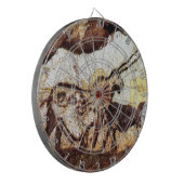 Prehistorische grot tekening van de eenhoorn dartb dartbord (Voorkant Links)