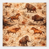 Prehistorische grotkunstbehang, oude mammoet sc behang (Voorkant)