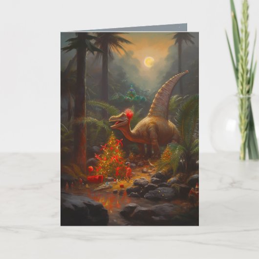 Prehistorische kerstKaart Bedankkaart (Voorkant)