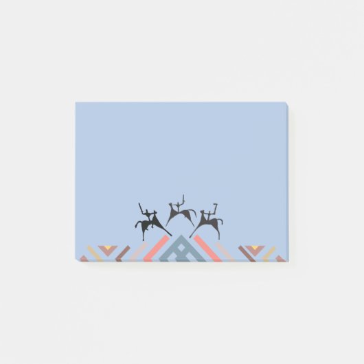 Prehistorische krijgers hunter petroglyph post-it® notes (Voorkant)