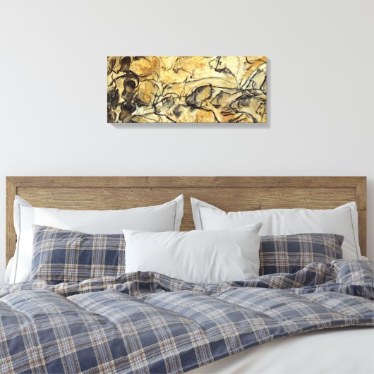 Prehistorische Lascaux Leeuwen Canvas Art Print (Insitu (Slaapkamer))