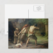 Prehistorische Man Hunting Beren, 1832 Briefkaart (Voorkant / Achterkant)