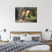 Prehistorische Man Hunting Beren, 1832 Canvas Afdruk (Insitu (Slaapkamer))