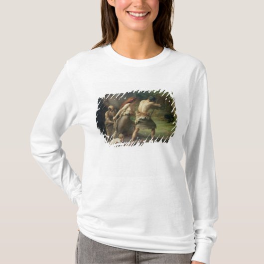 Prehistorische Man Hunting Beren, 1832 T-shirt (Voorkant)