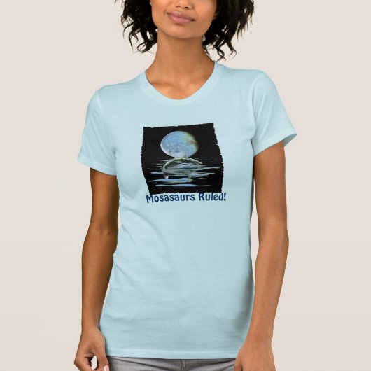 Prehistorische MOSASAUR & MOON Fun T-shirt (Voorkant)
