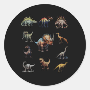 Prehistorische oude dinosauriërs ronde sticker