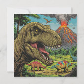 Prehistorische Partij van de Dinosaurus Kaart (Achterkant)