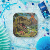 Prehistorische Partij van de Dinosaurus Papieren Bordje (Feest)