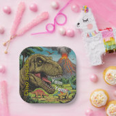 Prehistorische Partij van de Dinosaurus Papieren Bordje (Feest)