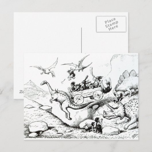 Prehistorische Peeps, 1894 Briefkaart (Voorkant / Achterkant)