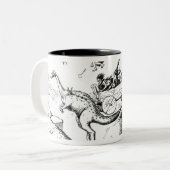 Prehistorische Peeps, 1894 Tweekleurige Koffiemok (Voorkant links)