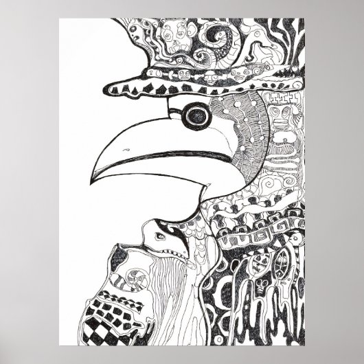 Prehistorische Pestdokter Poster (Voorkant)