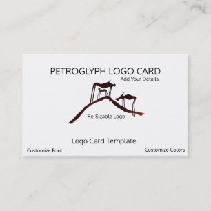 Prehistorische Petroglyph-dieren - Symbool Logo Visitekaartje